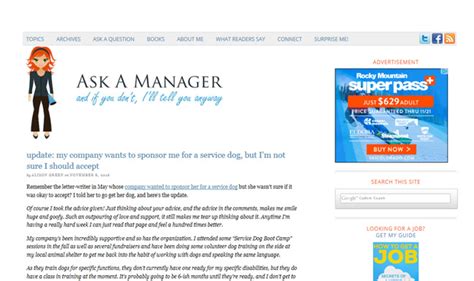 Askamanager blog - Here are four updates from past letter-writers. There will be more posts than usual this week, so keep checking back throughout the day. 1. Misbehaving dog rampages around the office. I didn’t quite follow the advice. Honestly, having a conversation with any of the owners about the dog seemed the most uncomfortable thing to do, even more so ...